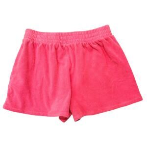 Naked Wardrobe Women's Terrycloth Pull On Shorts, Pink, size XL